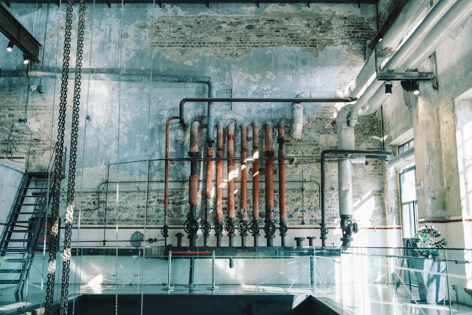 Industrial steam piping in an operating process facility