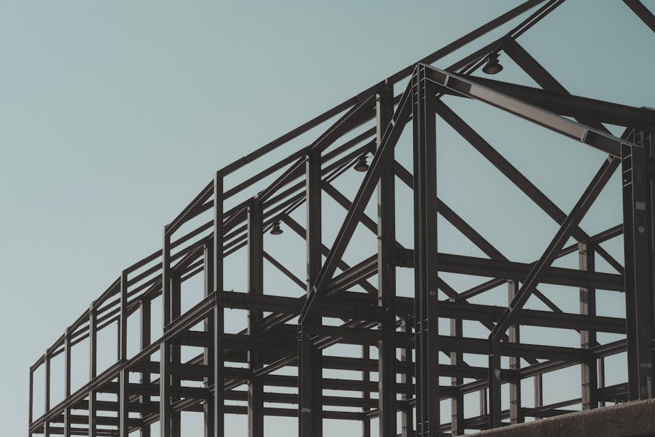 Industrial structural steel framework at a chemical facility