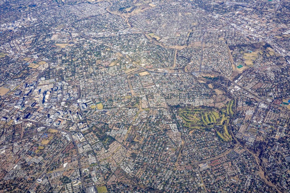 City aerial infrastructure planning urban development