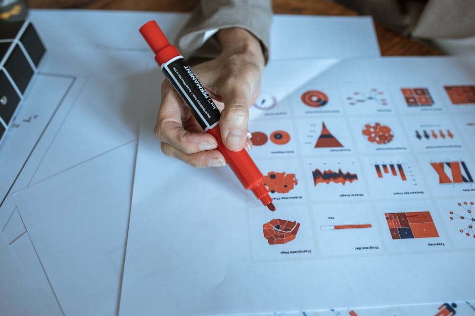Engineer with process flow diagram analysis