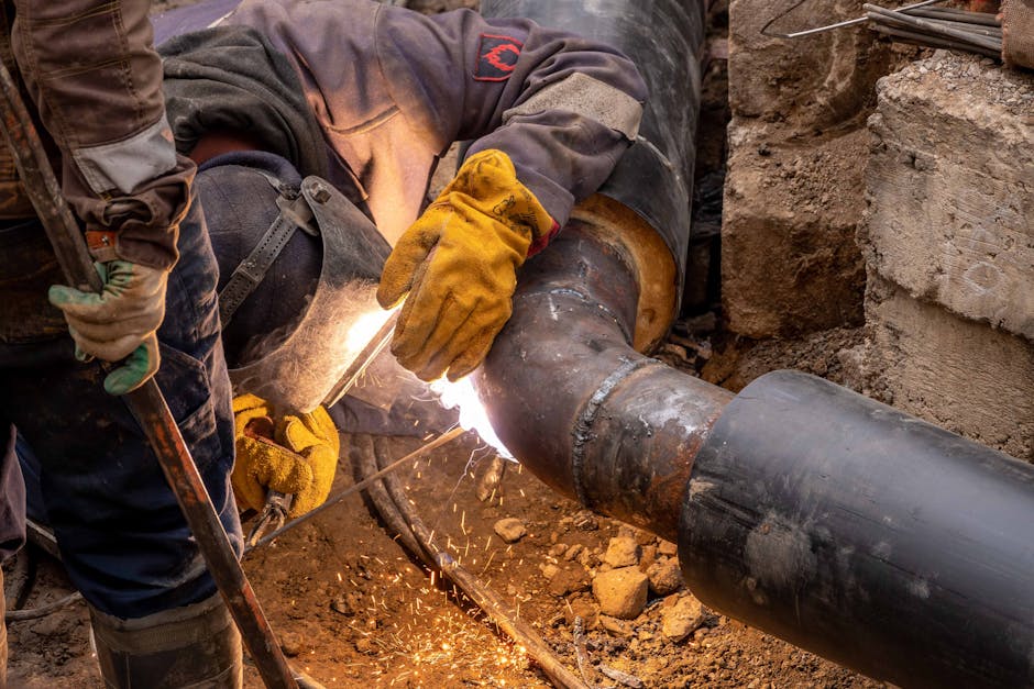 Welding inspection on industrial pipe